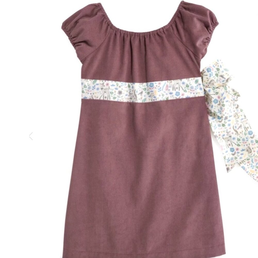 Bella Bliss Girl's Size 8  Corduroy ASHLEY Dress with Accent  Back Waist Tie